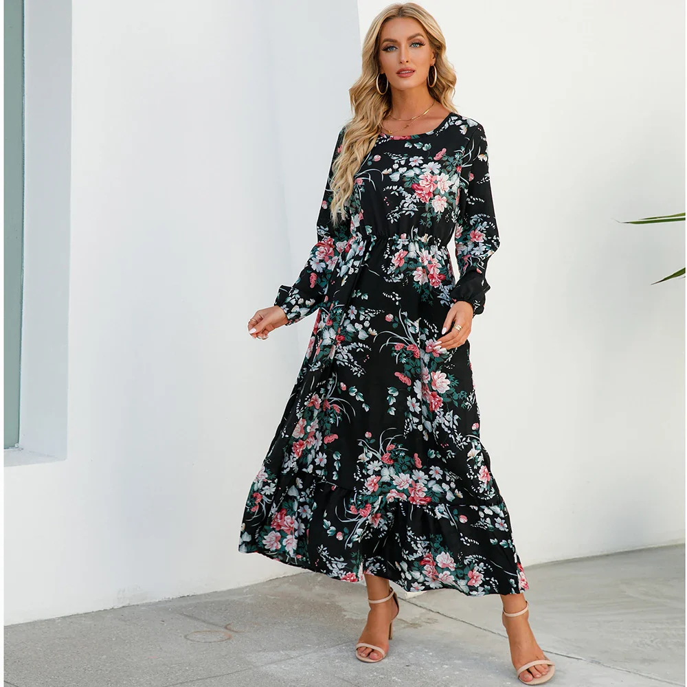 Damen Boho Maxikleid mit Blumenmuster | Langarm - Image 14
