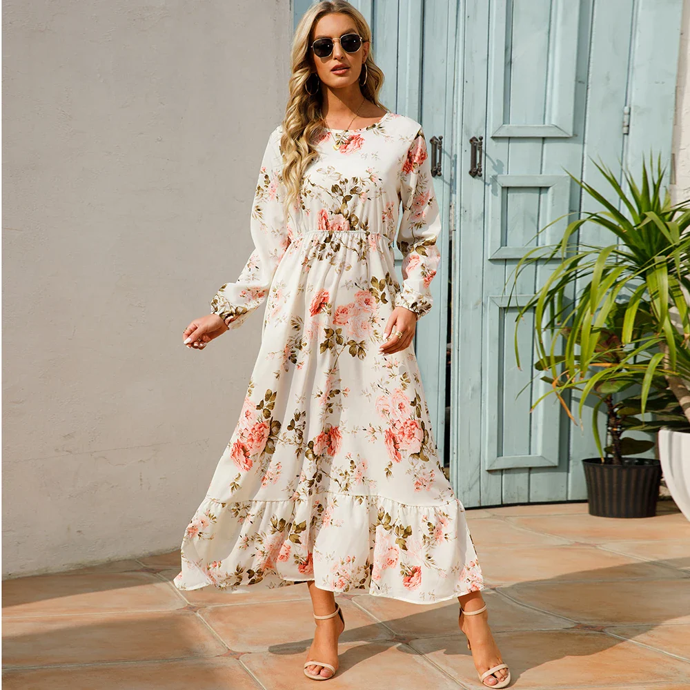 Damen Boho Maxikleid mit Blumenmuster | Langarm - Image 3