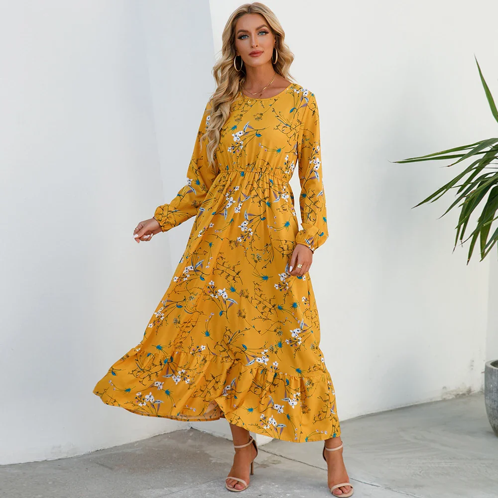 Damen Boho Maxikleid mit Blumenmuster | Langarm - Image 9
