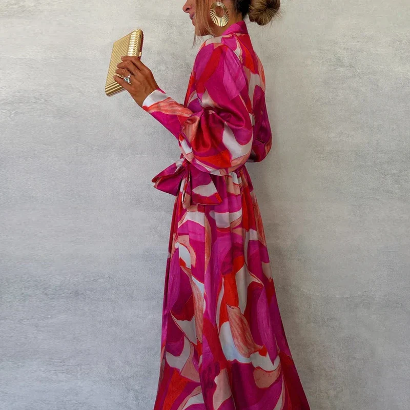 Damen Wickelkleid Mit Blumenmuster | Maxi - Image 3