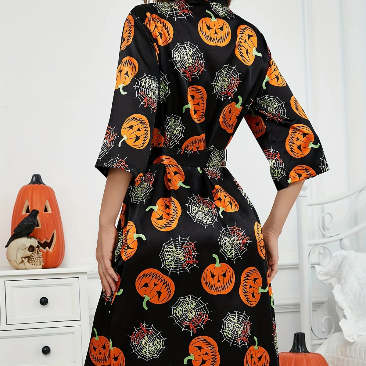 Kürbis Kimono Robe Halloween Kostüm - Image 3