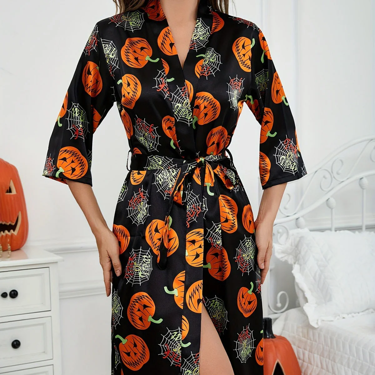 Kürbis Kimono Robe Halloween Kostüm - Image 6