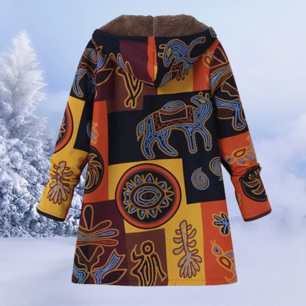 Lange Winterjacke Damen Mit Blumenmuster | Warme - Image 10