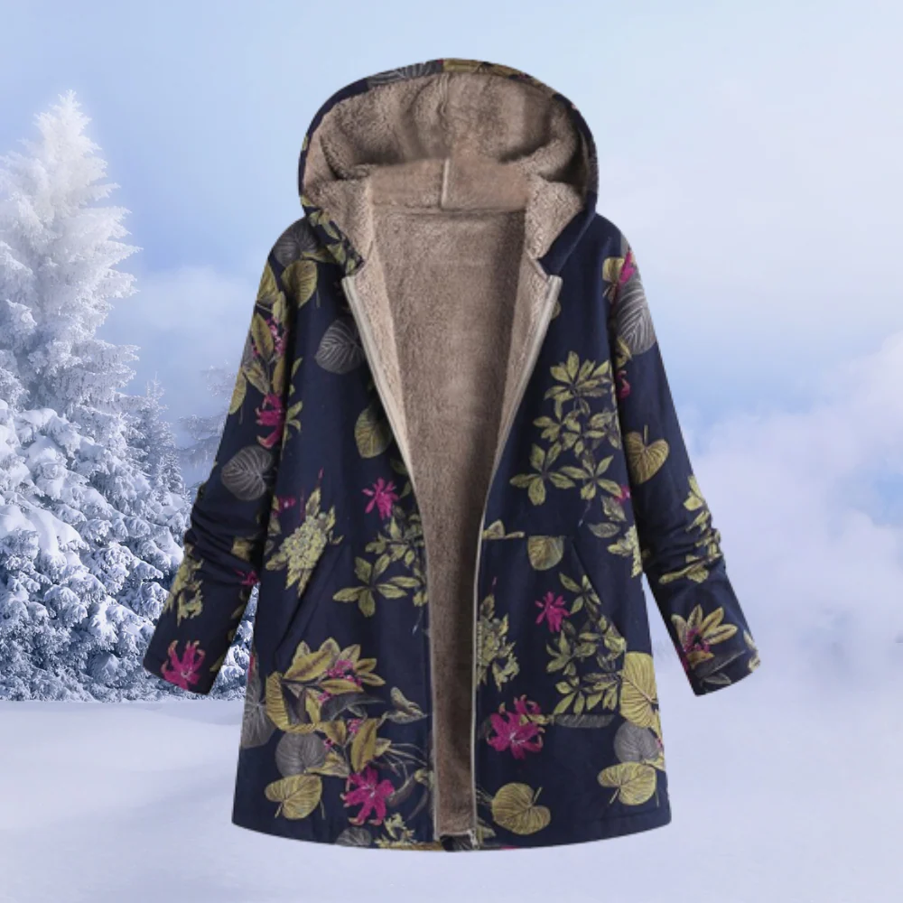Lange Winterjacke Damen Mit Blumenmuster | Warme - Image 5