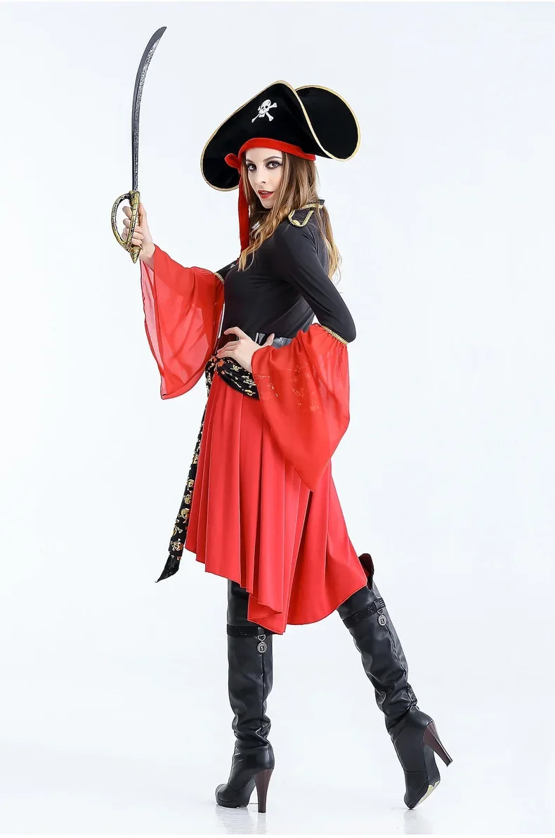 Piratenkapitän mit Hut und Schwert Halloween Kostum Kleid | Midi - Image 4