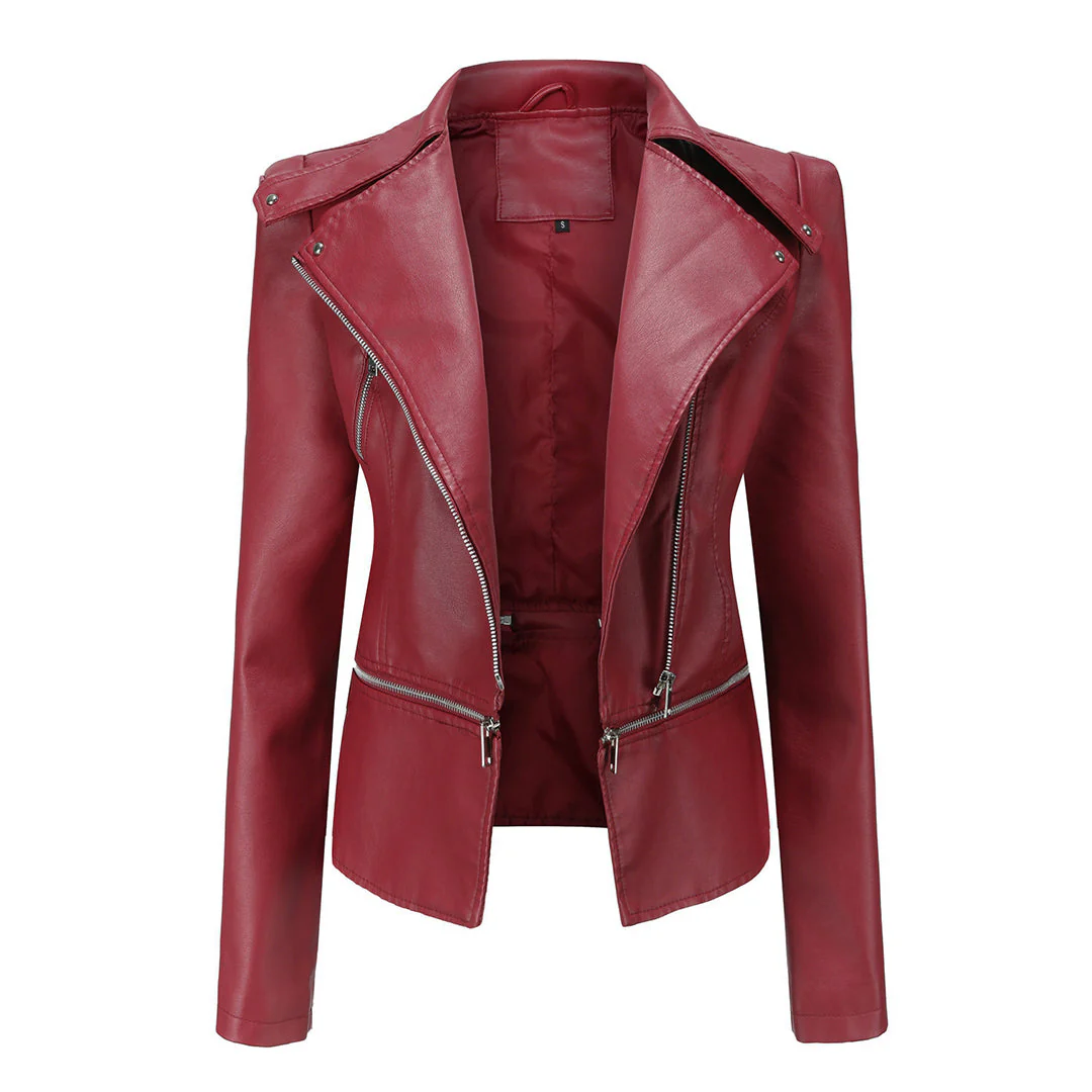Schlanke Passform Bikerjacke für Damen | Lässig - Image 3