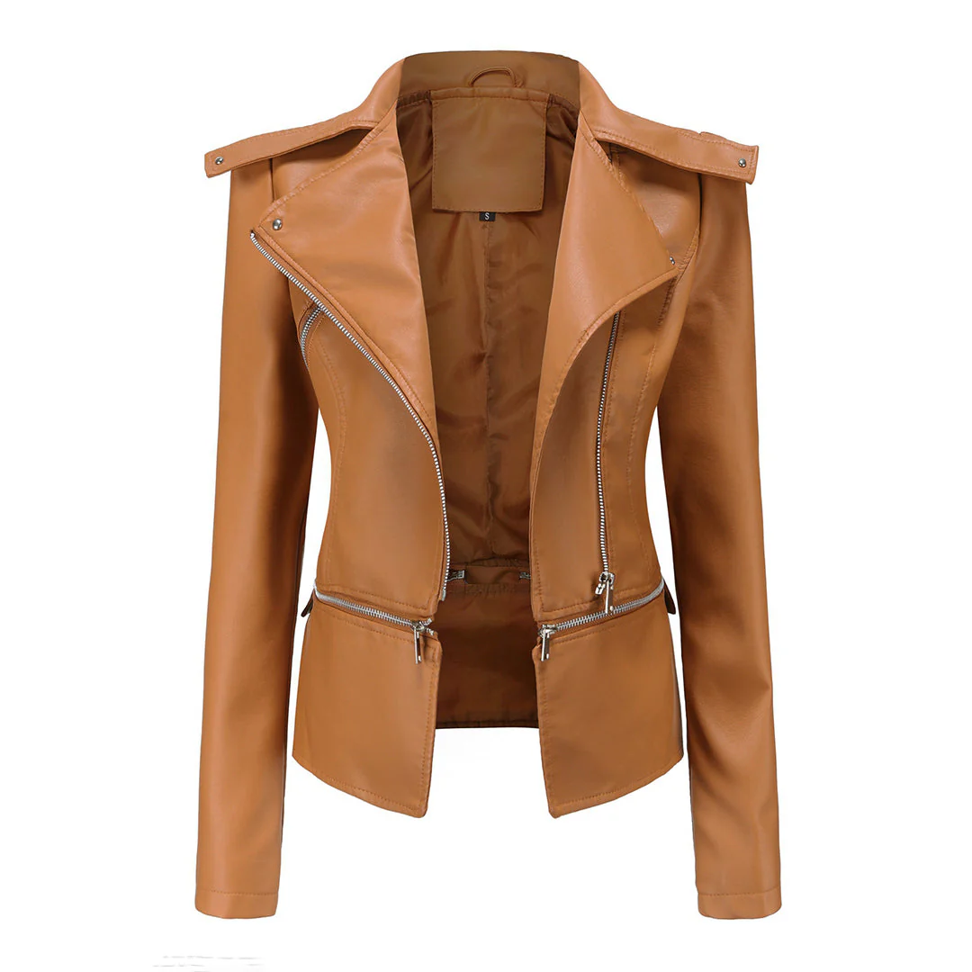 Schlanke Passform Bikerjacke für Damen | Lässig - Image 5