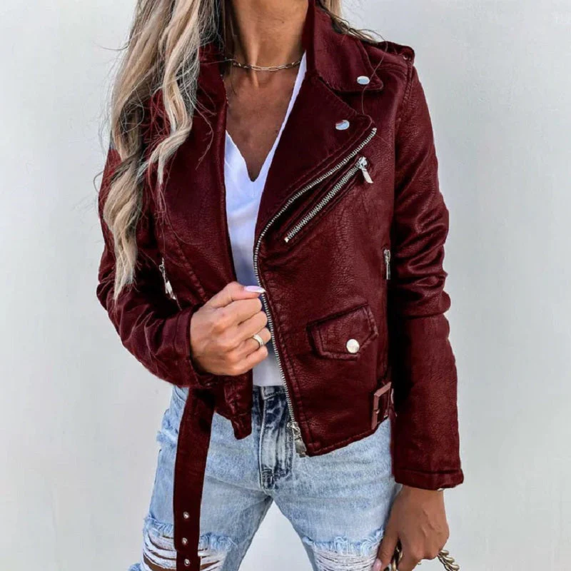 Stylische Bikerjacke für Damen | Reverskragen - Image 3