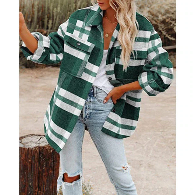 Tin | Damen Klassische Plaid Jacke | Übergröße - Image 3