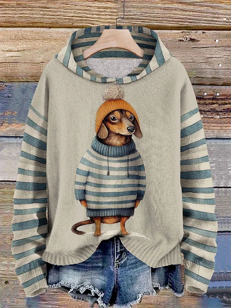 Willai |  Damen Lässiges Hund Drucken Kapuzenpulli | Warme - Image 5